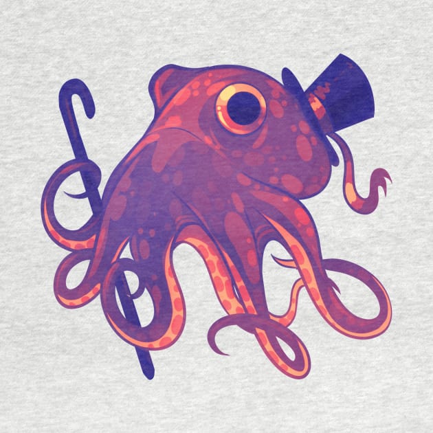 Sunset Octopus Gentleman by Claire Lin